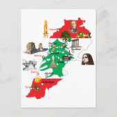 Kaart van Libanon, belangrijke steden namen Libane (Voorkant)