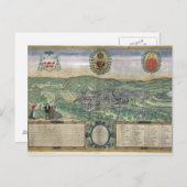 Kaart van Liege, van "Civitates Orbis Terrarum" do (Voorkant / Achterkant)