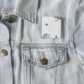 Kaart van Lilliput en Blefuscu Vierkante Button 5,1 Cm (In situ)