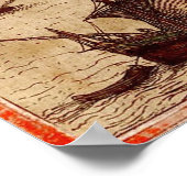  kaart van Lissabon Portugal (1572) Poster (Hoek)