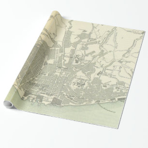  kaart van Lissabon Portugal (1895) Cadeaupapier