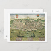Kaart van Lissabon, van "Civitates Orbis Terrarum" (Voorkant / Achterkant)