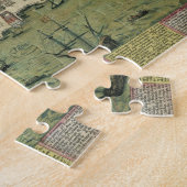 Kaart van Lissabon, van "Civitates Orbis Terrarum" Legpuzzel (Zijkant)