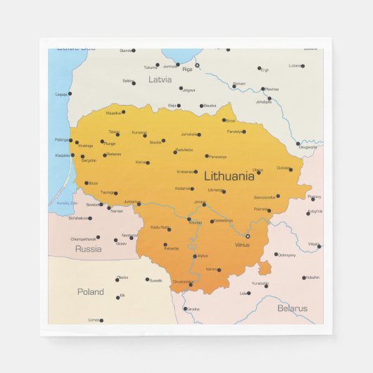 Kaart van Litouwen Servet (Voorkant)