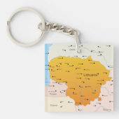 Kaart van Litouwen Sleutelhanger (Voorkant)