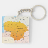 Kaart van Litouwen Sleutelhanger (Achterkant)