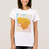 Kaart van Litouwen T-shirt (Voorkant)
