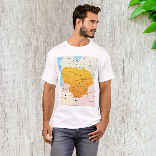 Kaart van Litouwen T-shirt