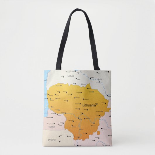 Kaart van Litouwen Tote Bag (Voorkant)