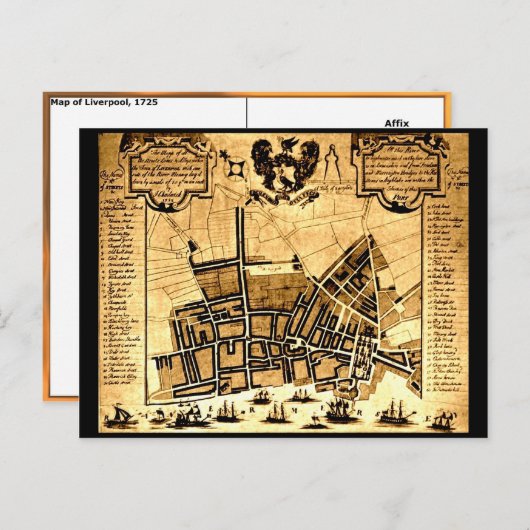 Kaart van Liverpool, 1725 (Voorkant / Achterkant)