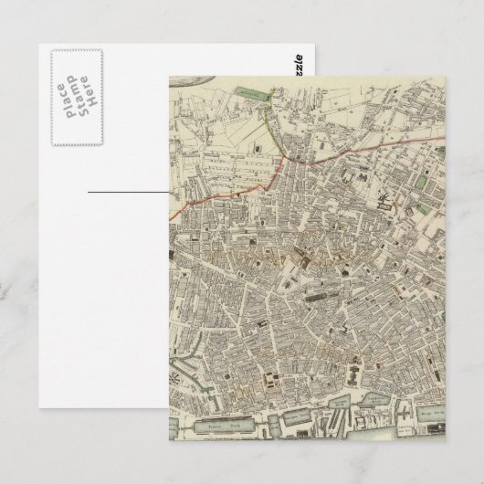  kaart van Liverpool England (1836) (Voorkant / Achterkant)