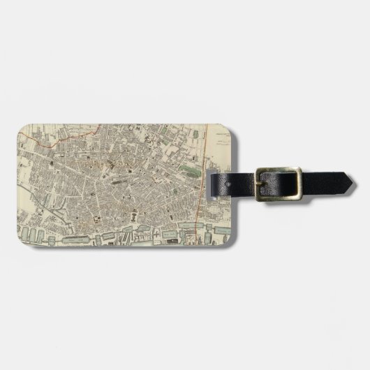  kaart van Liverpool England (1836) Bagagelabel (Voorkant horizontaal)