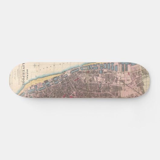  kaart van Liverpool England (1890) Skateboard (Horizontaal)
