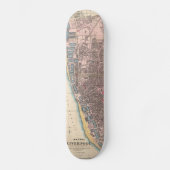  kaart van Liverpool England (1890) Skateboard (Voorkant)