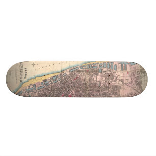  kaart van Liverpool England (1890) Skateboard
