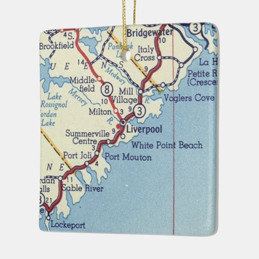 kaart van Liverpool NS Keramisch Ornament (Links)