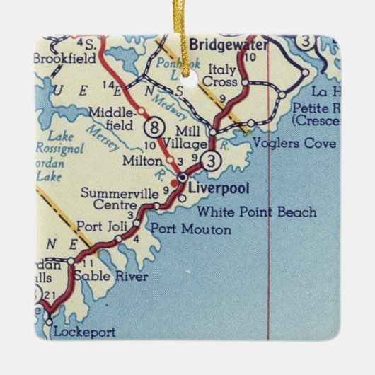  kaart van Liverpool NS Keramisch Ornament (Voorkant)