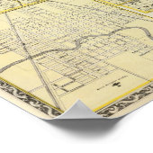 Kaart van Livingston County en Pontiac Poster (Hoek)