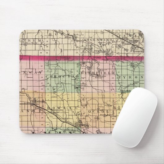 Kaart van Livingston County, Michigan Muismat (Met muis)