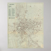  kaart van Ljubljana Slovenië (1910) Poster (Voorkant)