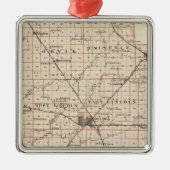 Kaart van Logan County Metalen Ornament (Voorkant)