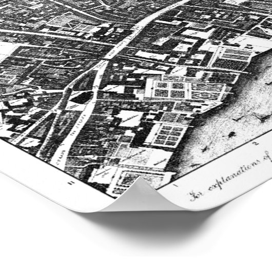  kaart van Londen (1677) Poster (Hoek)