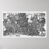  kaart van Londen (1677) Poster (Voorkant)