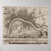 kaart van Londen (1693) Poster (Voorkant)