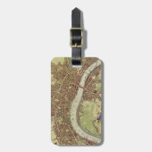 kaart van Londen (17e eeuw) Bagagelabel (Voorkant verticaal)