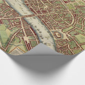  kaart van Londen (17e eeuw) Cadeaupapier (Hoek)