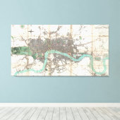 kaart van Londen (1806) Canvas Afdruk (Insitu (Houten vloer))