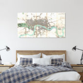 kaart van Londen (1806) Canvas Afdruk (Insitu (Slaapkamer))