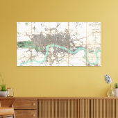 kaart van Londen (1806) Canvas Afdruk (Insitu (Woonkamer))