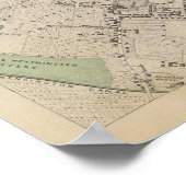  kaart van Londen (1843) Poster (Hoek)