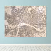 kaart van Londen (1845) Canvas Afdruk (Insitu (Houten vloer))