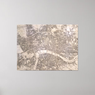  kaart van Londen (1845) Canvas Afdruk