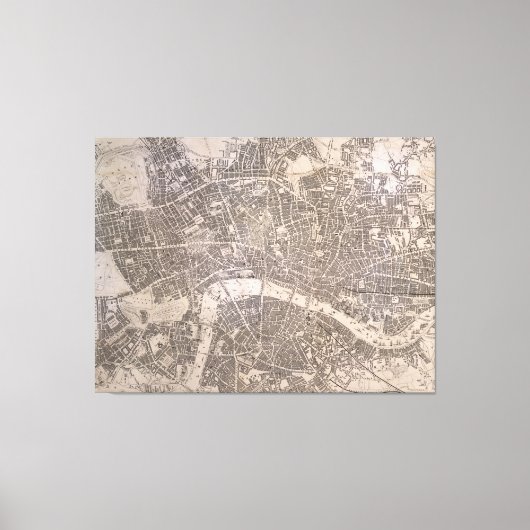 kaart van Londen (1845) Canvas Afdruk (Voorkant)