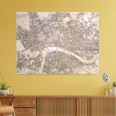 kaart van Londen (1845) Canvas Afdruk (Insitu (Woonkamer))