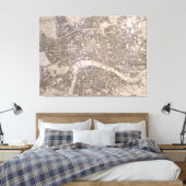 kaart van Londen (1845) Canvas Afdruk (Insitu (Slaapkamer))