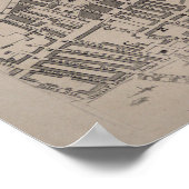 kaart van Londen (1845) Poster (Hoek)