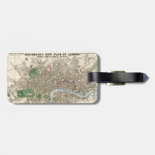  kaart van Londen (1853) Bagagelabel (Achterkant horizontaal)