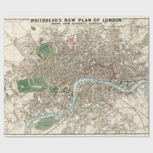  kaart van Londen (1853) Cadeaupapier (Vlak)