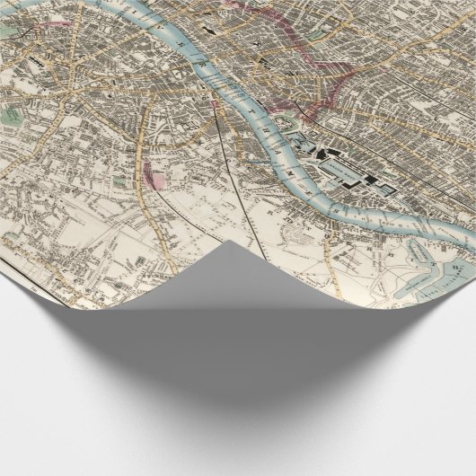  kaart van Londen (1853) Cadeaupapier (Hoek)