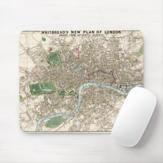  kaart van Londen (1853) Muismat (Met muis)