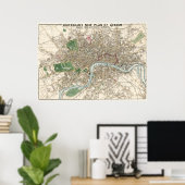  kaart van Londen (1853) Poster (Thuiskantoor)