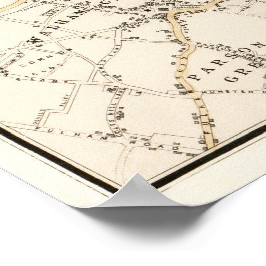 kaart van Londen (1853) Poster (Hoek)