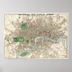  kaart van Londen (1853) Poster