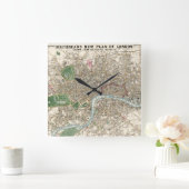  kaart van Londen (1853) Vierkante Klok (Huis)