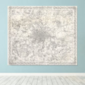  kaart van Londen (1855) Canvas Afdruk (Insitu (Houten vloer))