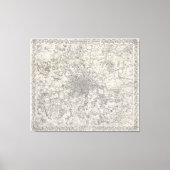  kaart van Londen (1855) Canvas Afdruk (Voorkant)